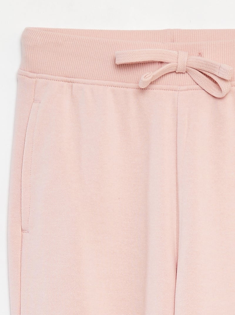 Chándal liso con cintura elástica Rosa - Kiabi
