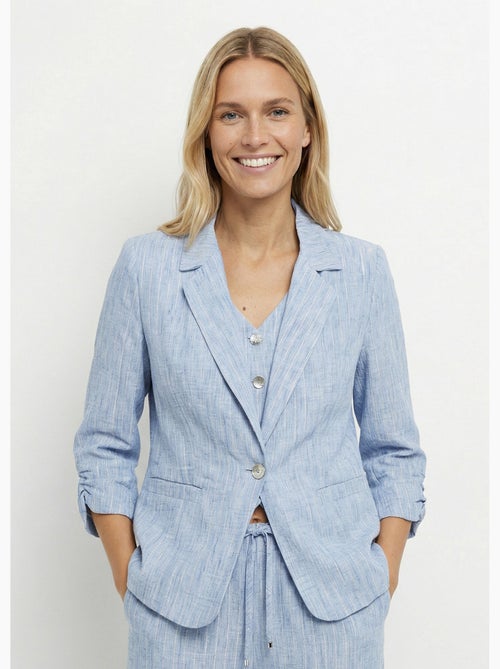 Chaqueta a rayas de corte sastre, de aspecto irregular. - Afibel - Kiabi