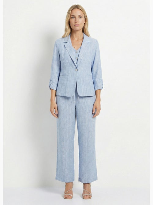 Chaqueta a rayas de corte sastre, de aspecto irregular. - Afibel - Kiabi