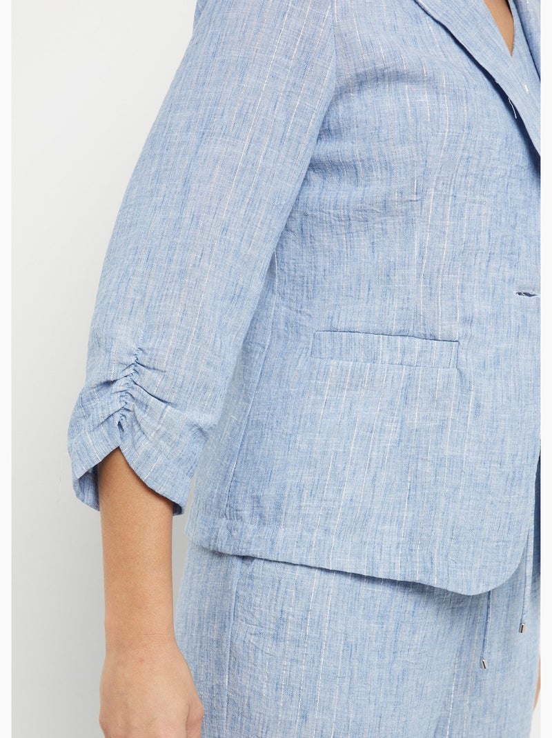 Chaqueta a rayas de corte sastre, de aspecto irregular. - Afibel Azul - Kiabi