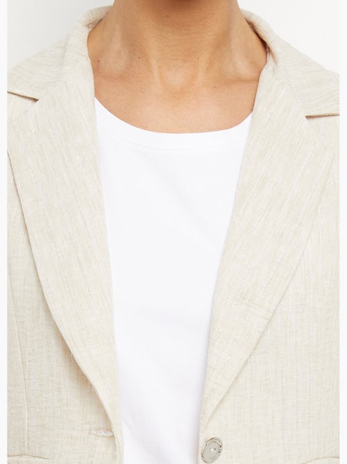 Chaqueta a rayas de corte sastre, de aspecto irregular. - Afibel - Kiabi