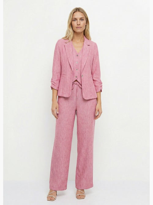 Chaqueta a rayas de corte sastre, de aspecto irregular. - Afibel - Kiabi