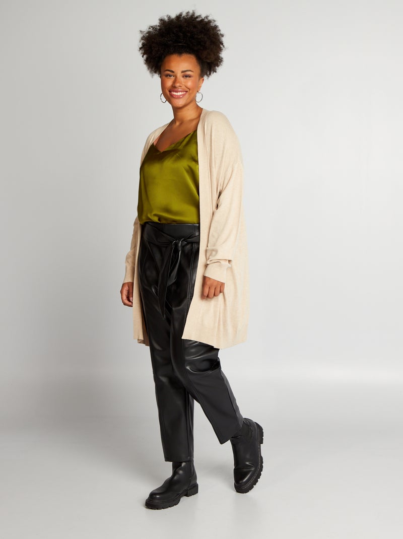 Chaqueta abierta hasta mitad del muslo BEIGE - Kiabi