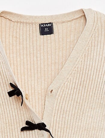 Chaqueta acanalada con lazos de terciopelo