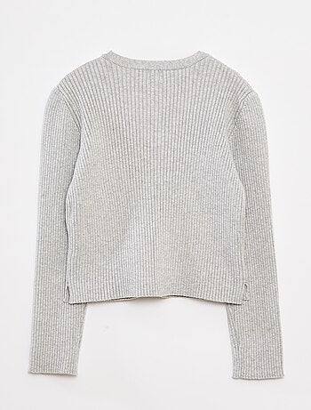 Chaqueta acanalada con lazos de terciopelo