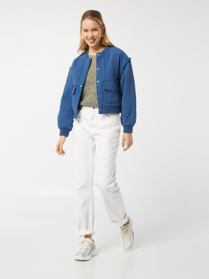 Chaqueta acolchada 2 en 1 con mangas extraíbles AZUL - Kiabi