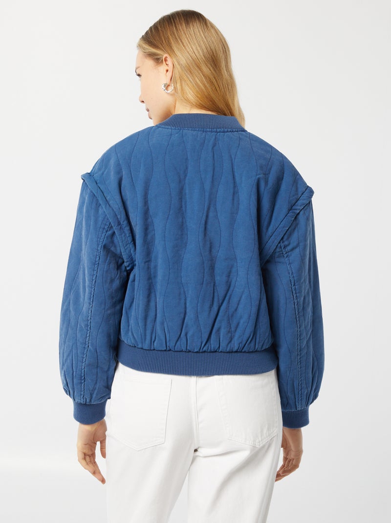 Chaqueta acolchada 2 en 1 con mangas extraíbles AZUL - Kiabi