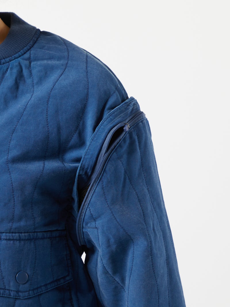 Chaqueta acolchada 2 en 1 con mangas extraíbles AZUL - Kiabi