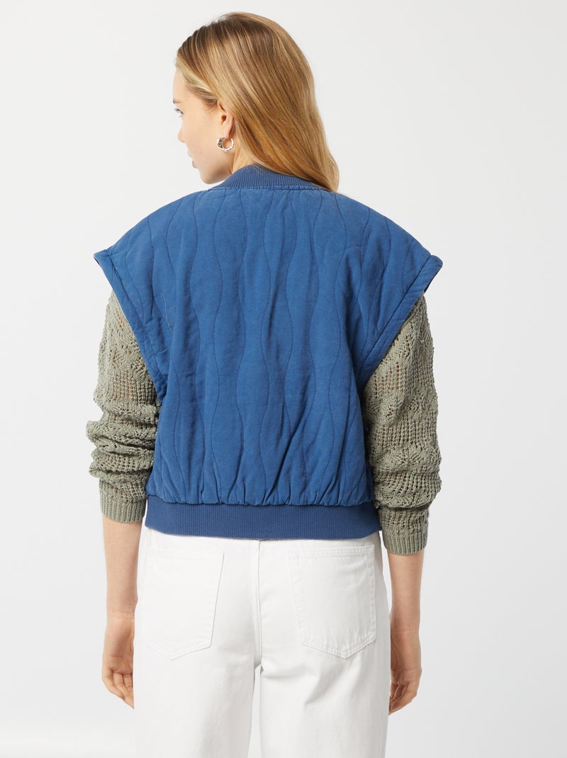 Chaqueta acolchada 2 en 1 con mangas extraíbles AZUL - Kiabi