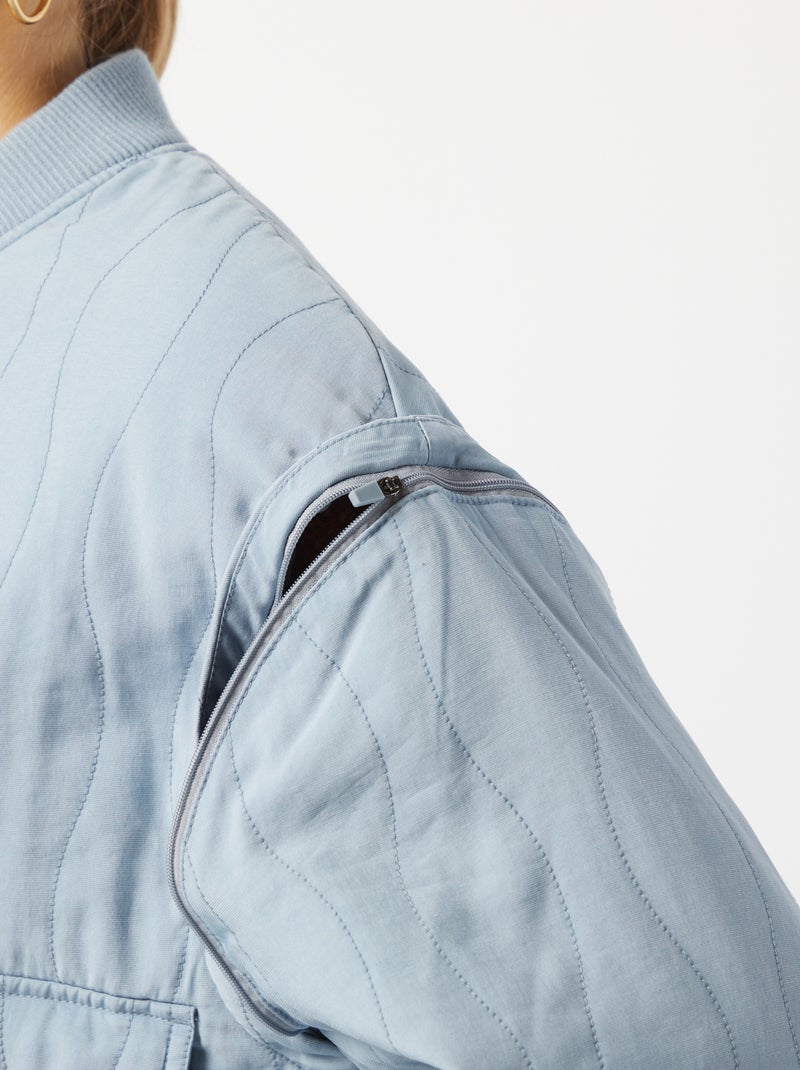 Chaqueta acolchada 2 en 1 con mangas extraíbles AZUL - Kiabi