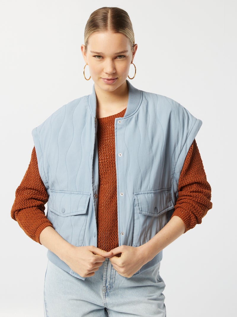 Chaqueta acolchada 2 en 1 con mangas extraíbles AZUL - Kiabi