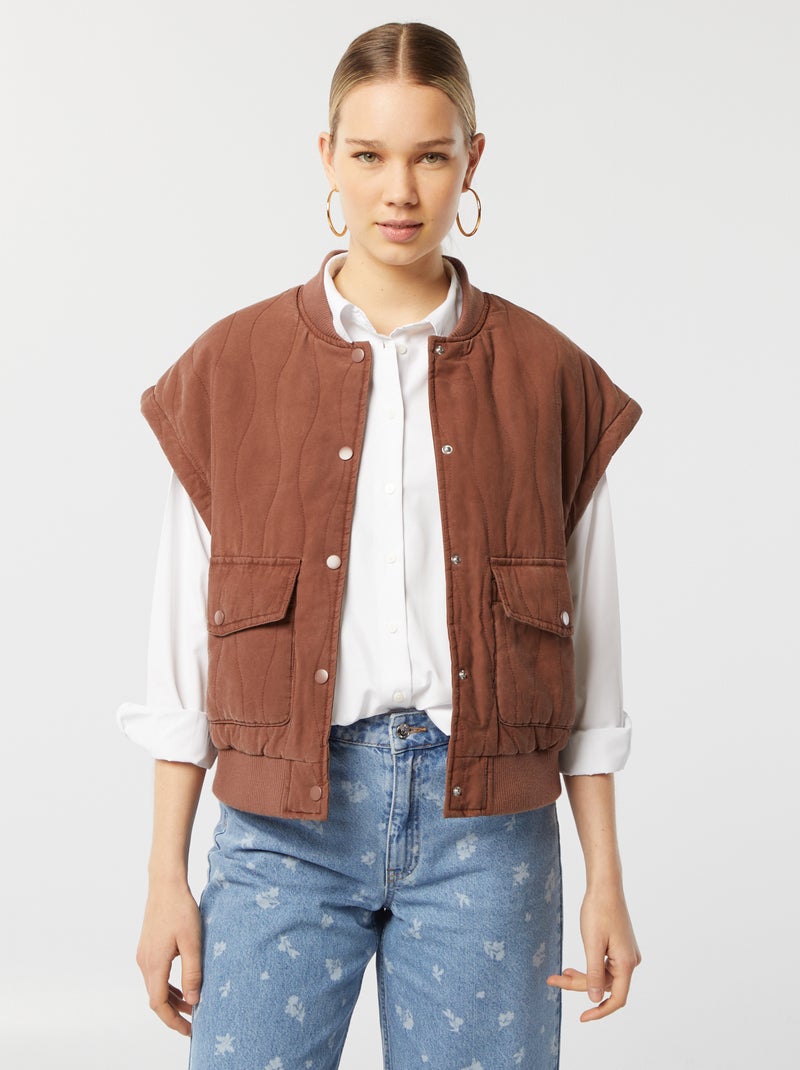 Chaqueta acolchada 2 en 1 con mangas extraíbles ROJO - Kiabi