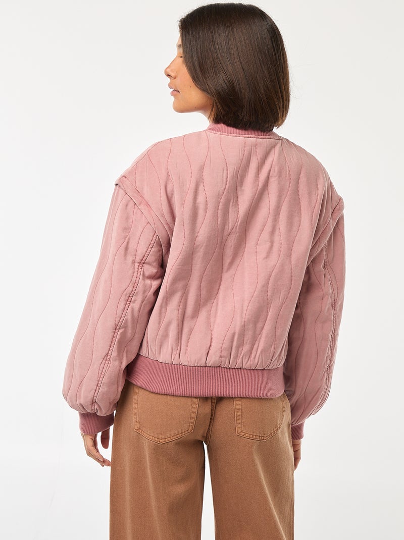 Chaqueta acolchada 2 en 1 con mangas extraíbles Rosa - Kiabi