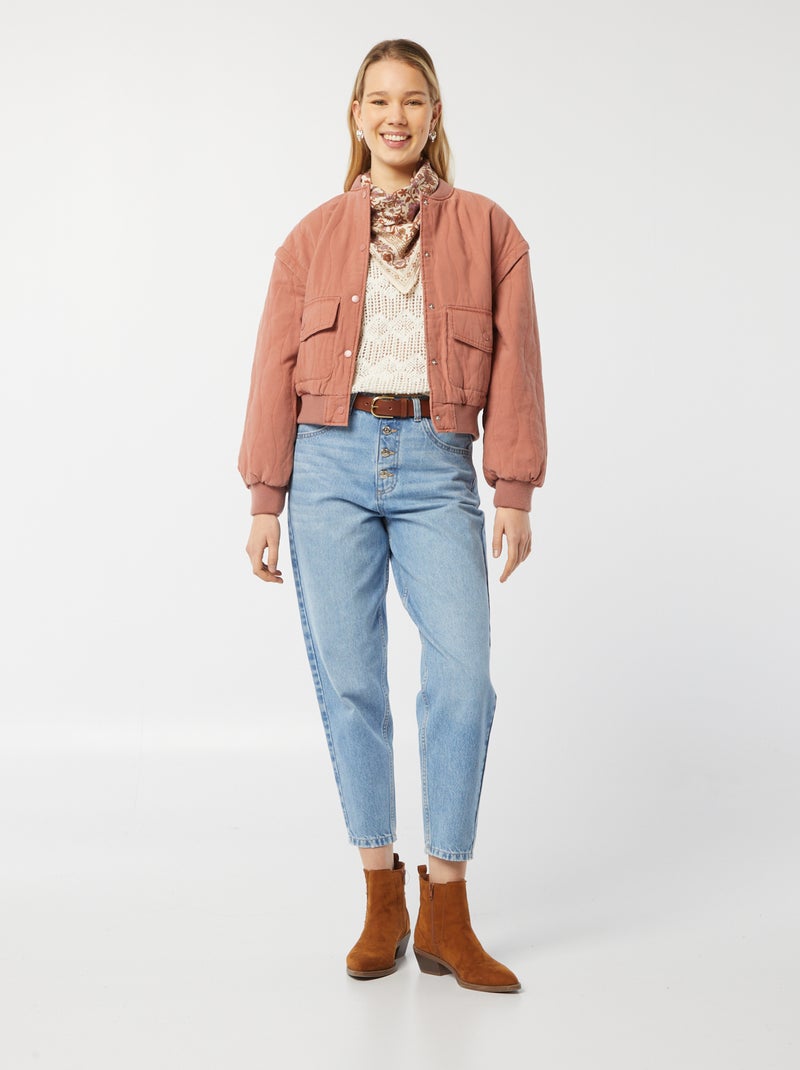 Chaqueta acolchada 2 en 1 con mangas extraíbles ROSA - Kiabi