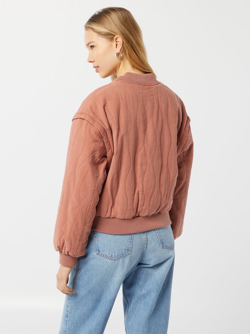 Chaqueta acolchada 2 en 1 con mangas extraíbles ROSA - Kiabi