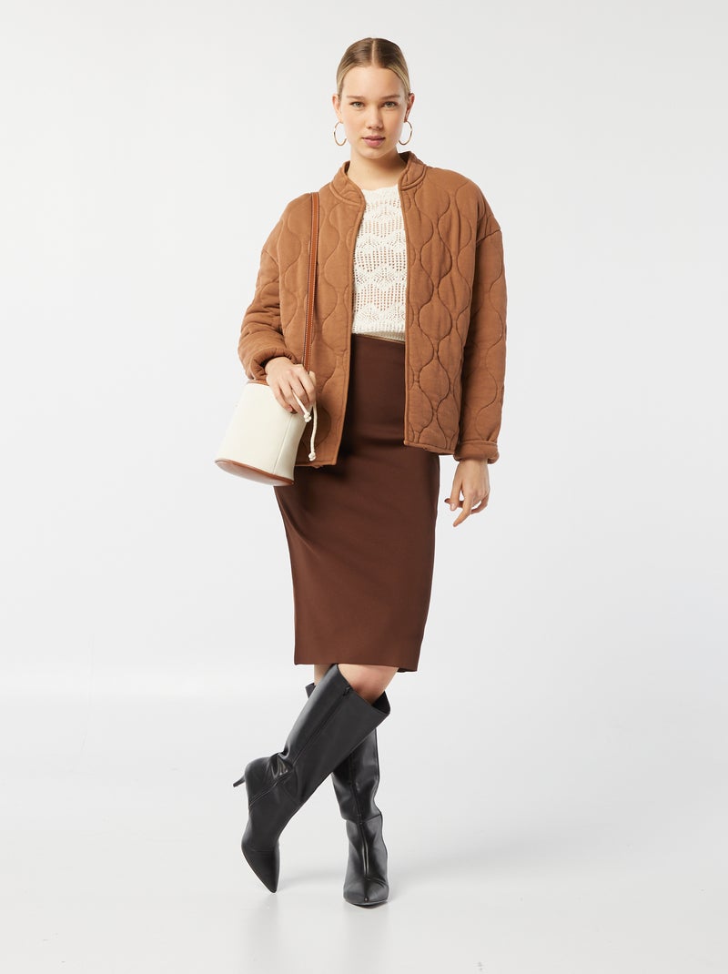 Chaqueta acolchada abierta MARRON - Kiabi