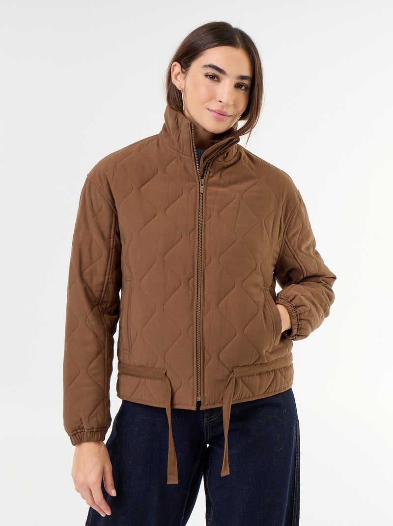 Chaqueta acolchada ajustable en la cintura Marron - Kiabi