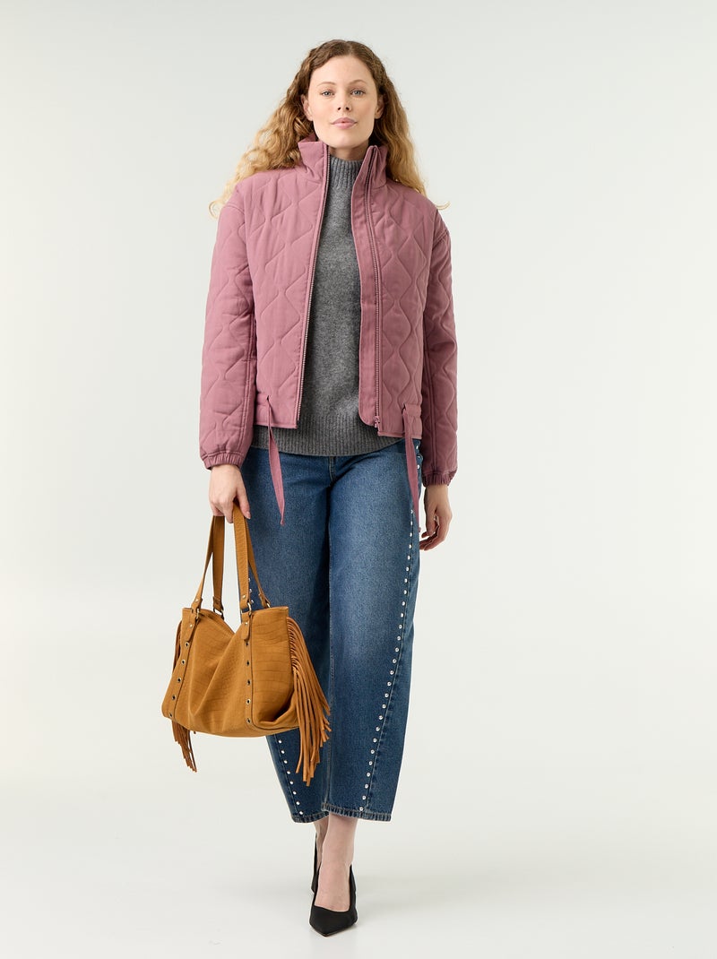 Chaqueta acolchada ajustable en la cintura Rosa - Kiabi