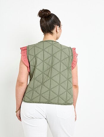 Chaqueta acolchada bordada sin mangas - AFIBEL