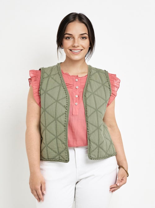 Chaqueta acolchada bordada sin mangas - AFIBEL - Kiabi