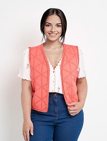 Chaqueta acolchada bordada sin mangas - AFIBEL