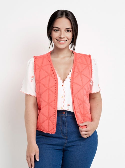 Chaqueta acolchada bordada sin mangas - AFIBEL - Kiabi