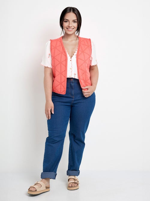 Chaqueta acolchada bordada sin mangas - AFIBEL - Kiabi