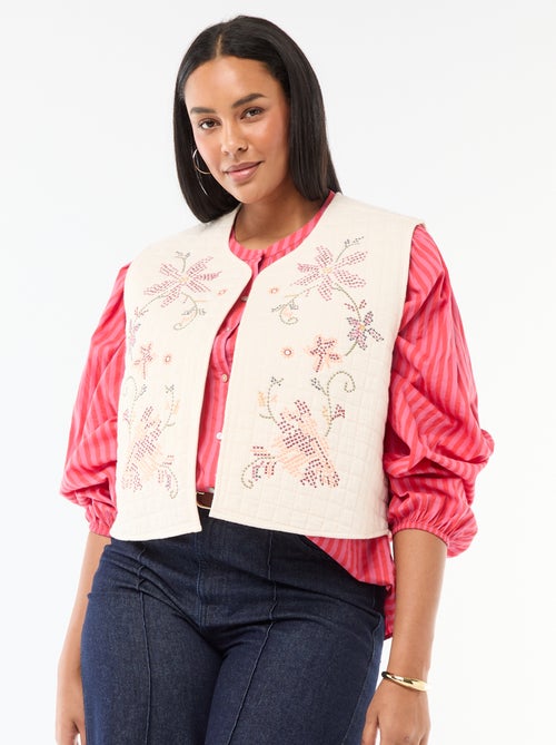 Chaqueta acolchada con bordados - Kiabi