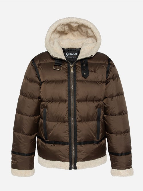 Chaqueta acolchada con capucha - schott - Kiabi
