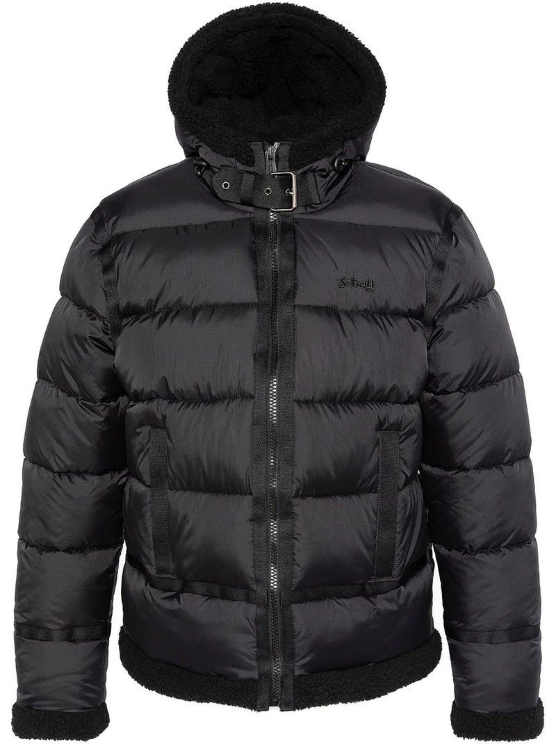 Chaqueta acolchada con capucha - schott Negro - Kiabi
