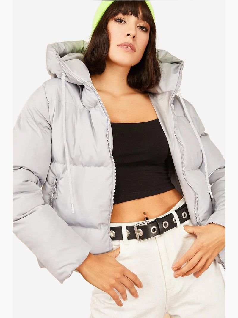 Chaqueta acolchada con capucha de bianco lucci Gris claro - Kiabi