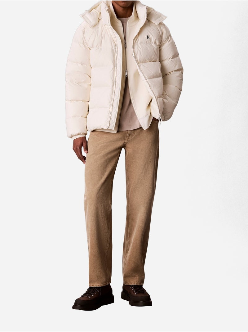 Chaqueta acolchada con capucha desmontable - calvin klein Blanco roto - Kiabi