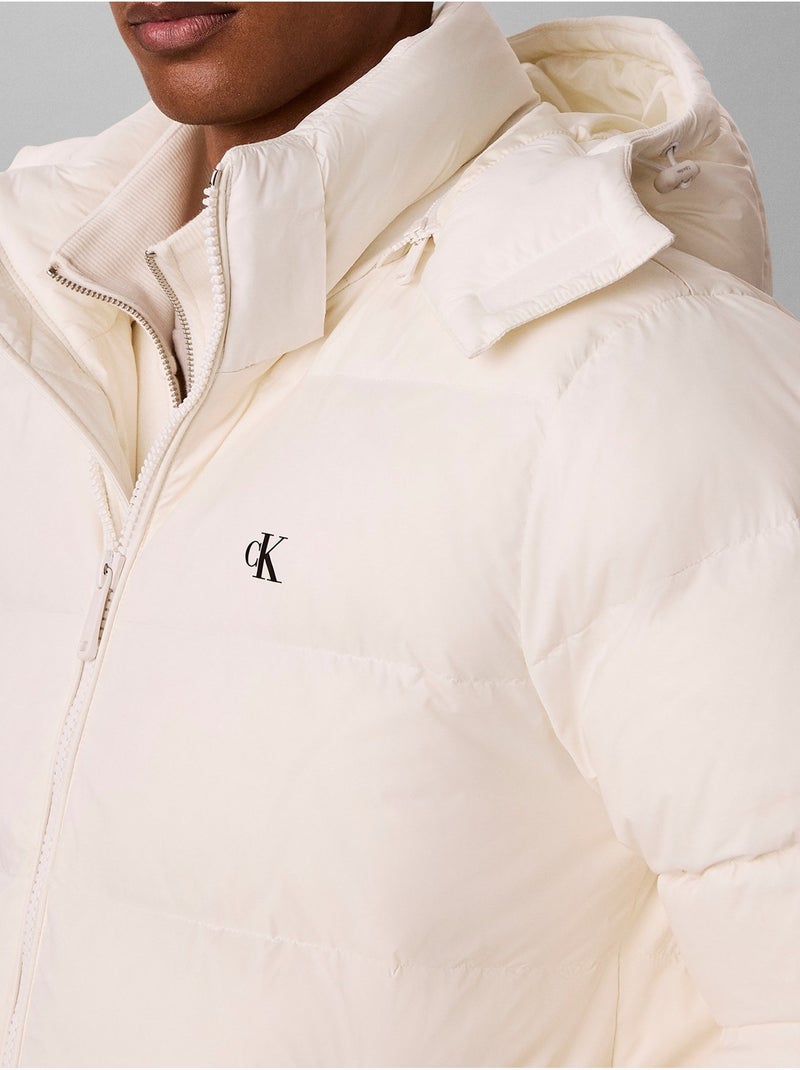 Chaqueta acolchada con capucha desmontable - calvin klein Blanco roto - Kiabi