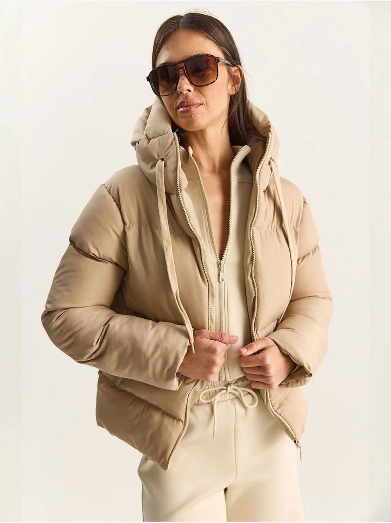 Chaqueta acolchada con capucha lucci Arena - Kiabi