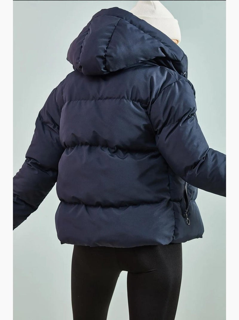 Chaqueta acolchada con capucha lucci Azul marino - Kiabi