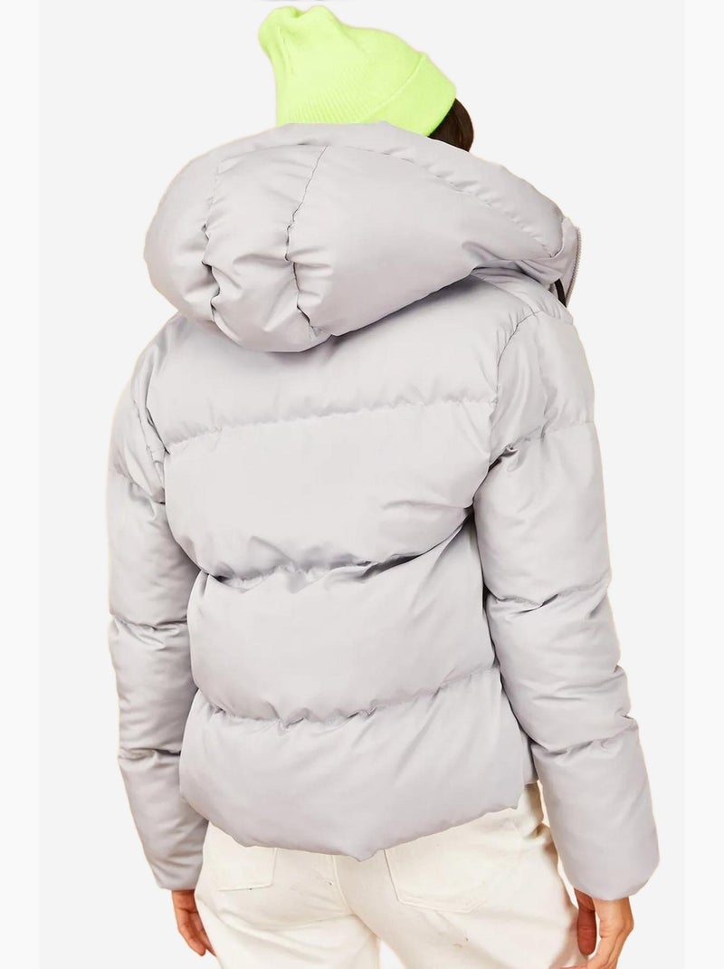 Chaqueta acolchada con capucha lucci Gris claro - Kiabi