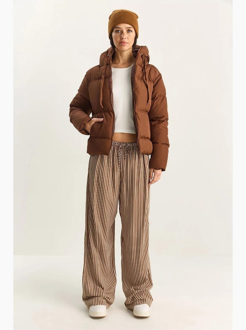 Chaqueta acolchada con capucha lucci Marrón - Kiabi