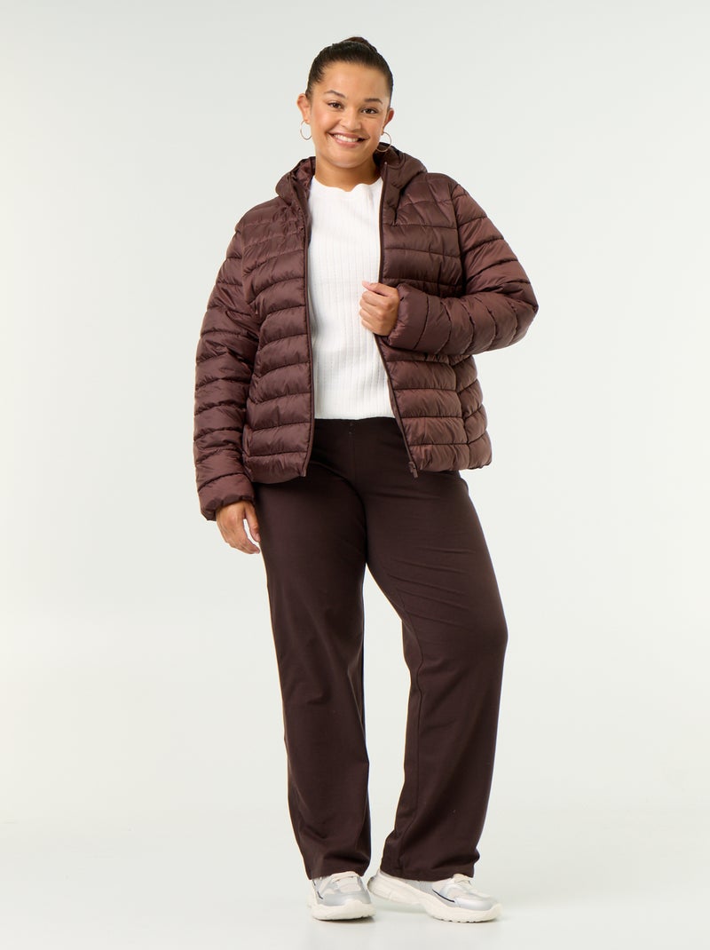 Chaqueta acolchada con capucha Marron - Kiabi