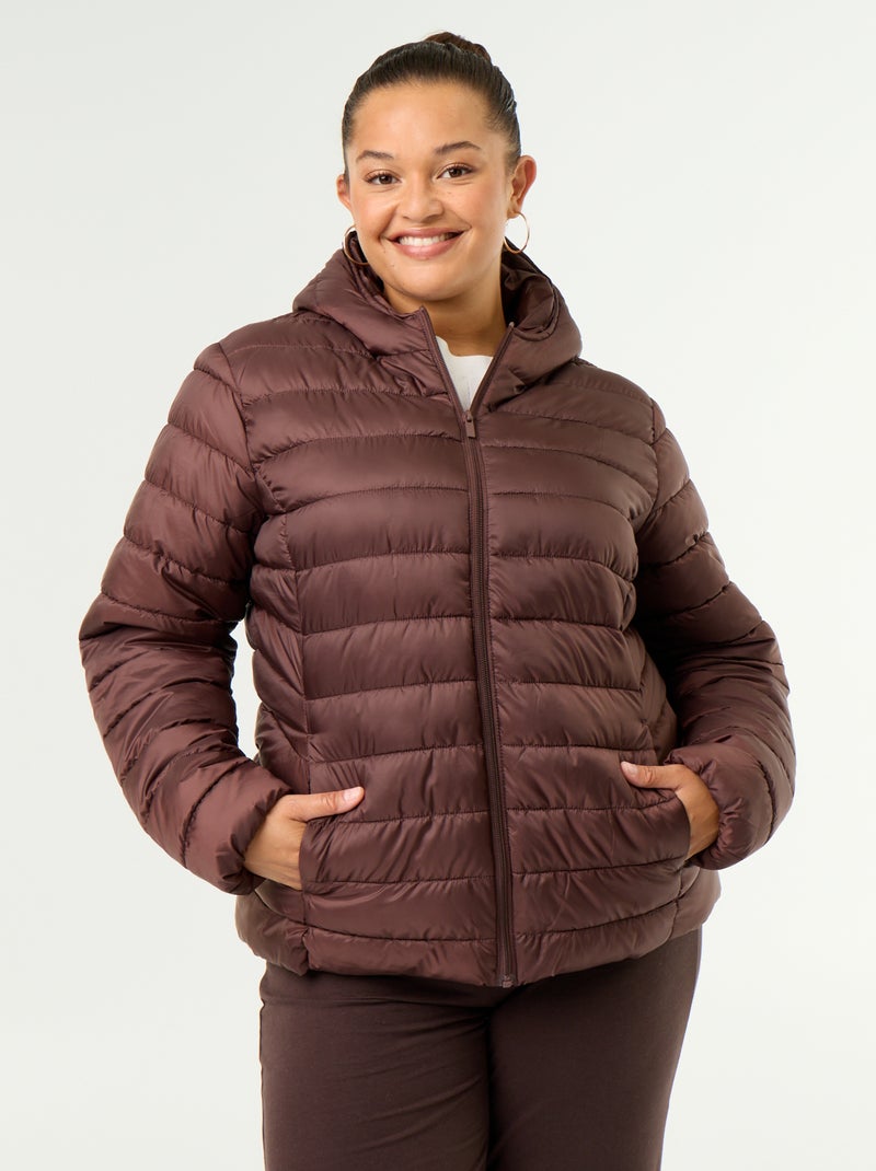Chaqueta acolchada con capucha Marron - Kiabi