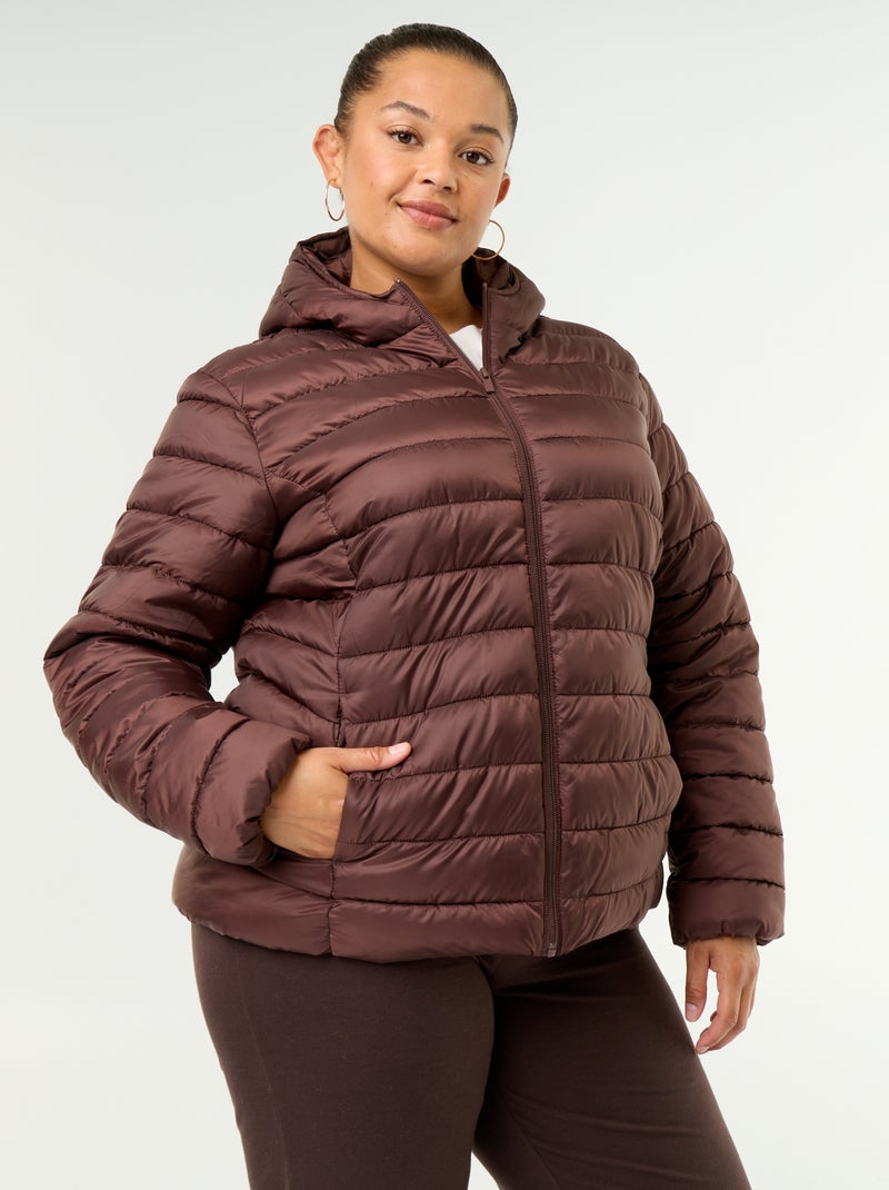 Chaqueta acolchada con capucha Marron - Kiabi
