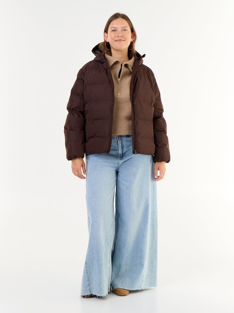Chaqueta acolchada con capucha Marron - Kiabi