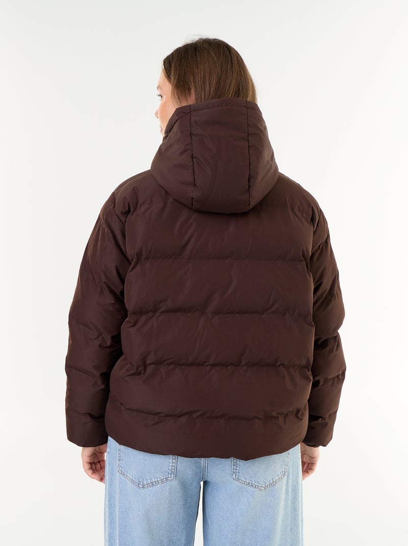 Chaqueta acolchada con capucha Marron - Kiabi