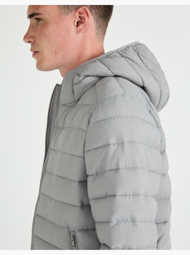 Chaqueta acolchada con capucha, MO Fashion Gris - Kiabi