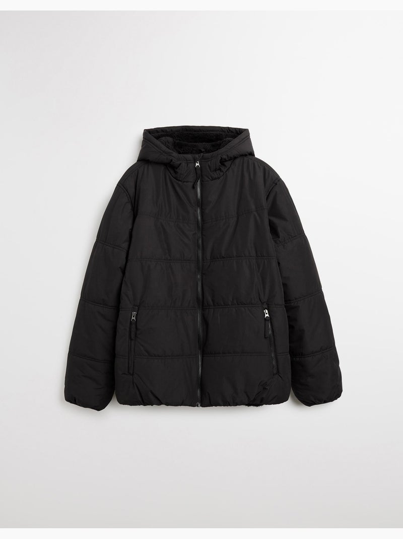 Chaqueta acolchada con capucha, MO Fashion Negro - Kiabi