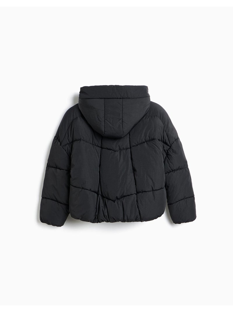 Chaqueta acolchada con capucha, mo fashion Negro - Kiabi