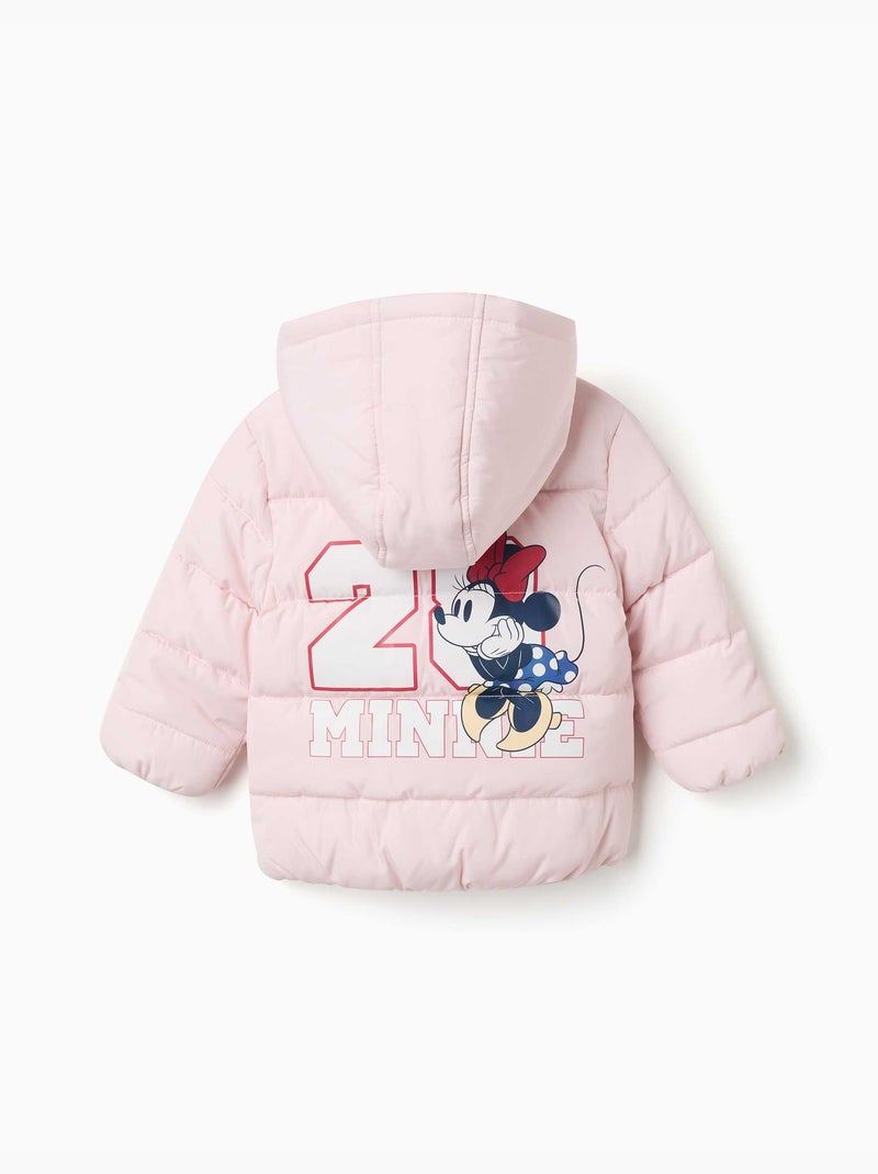 Chaqueta acolchada con capucha y estampado de minnie Rosa claro - Kiabi