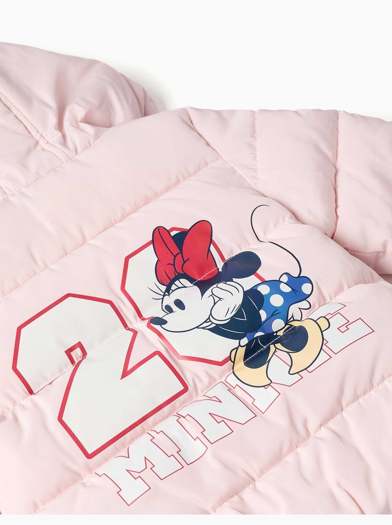 Chaqueta acolchada con capucha y estampado de minnie Rosa claro - Kiabi