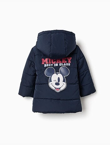 Chaqueta acolchada con capucha y estampados mickey