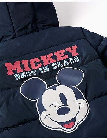 Chaqueta acolchada con capucha y estampados mickey