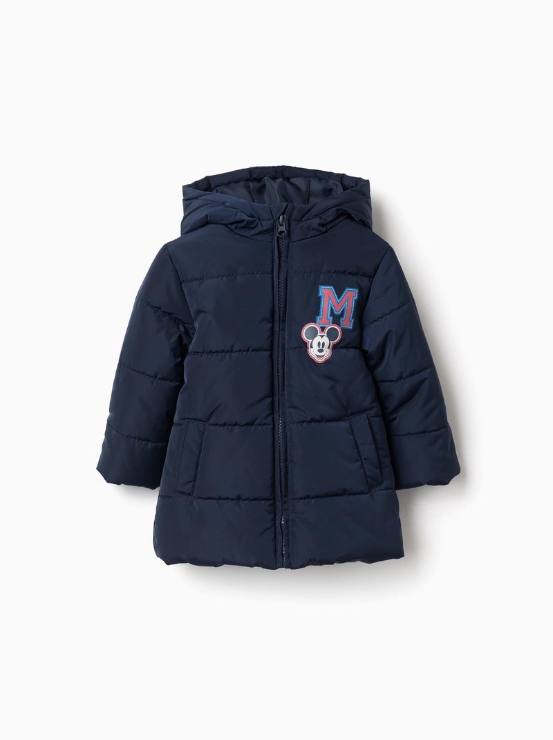 Chaqueta acolchada con capucha y estampados mickey Azul oscuro - Kiabi